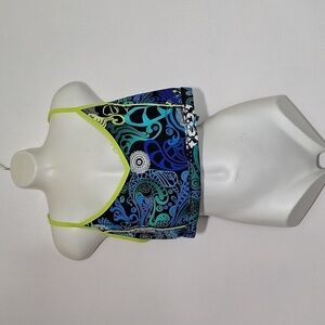 Reebok Swim Bikini Top Paisley Print Raceback